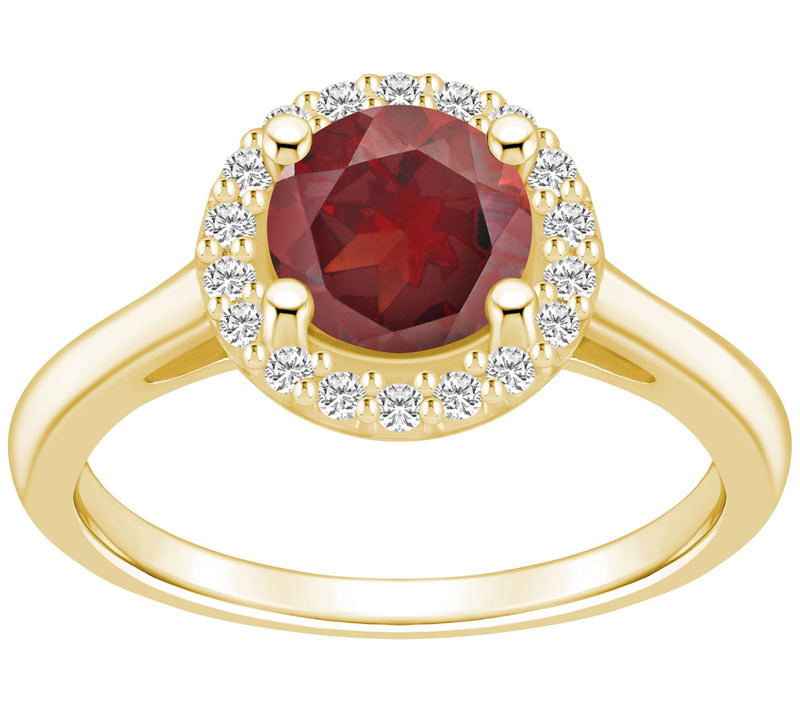 Affinity Gems Round Gemstone & Diamond Halo Ring, 14K — View 9