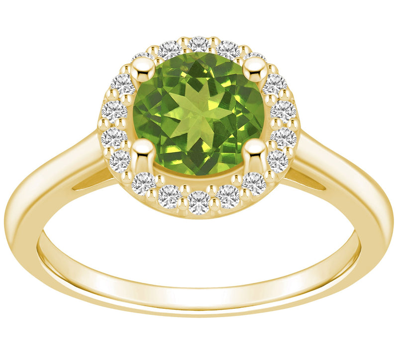 Affinity Gems Round Gemstone & Diamond Halo Ring, 14K — View 11
