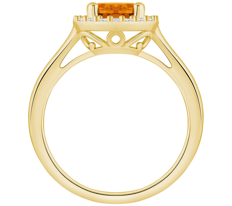 Affinity Gems Round Gemstone & Diamond Halo Ring, 14K — View 12