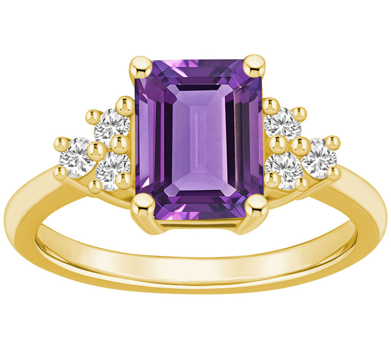 Affinity Gems Gemstone & 0.25 cttw Diamond Ring, 14K Gold — View 3