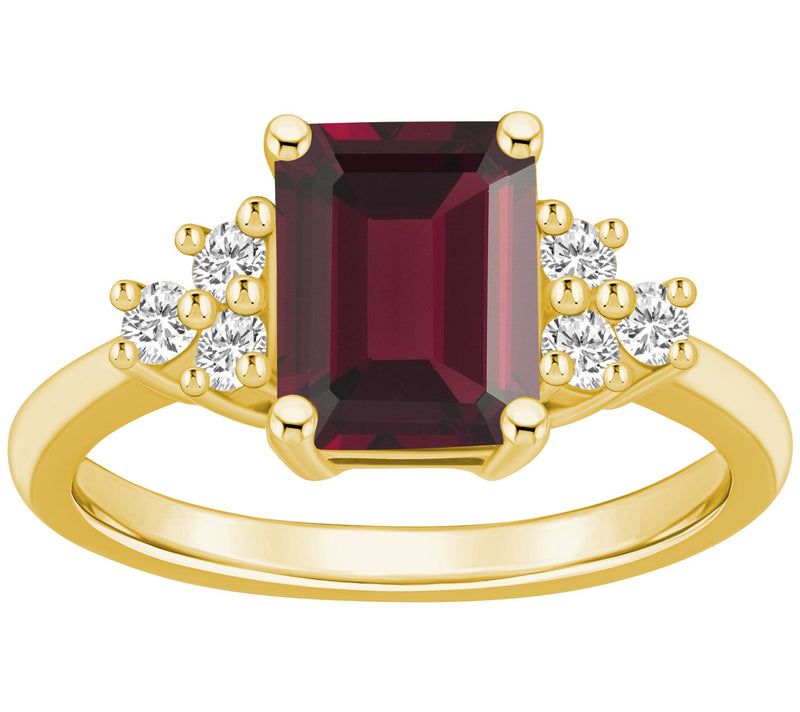 Affinity Gems Gemstone & 0.25 cttw Diamond Ring, 14K Gold — View 9