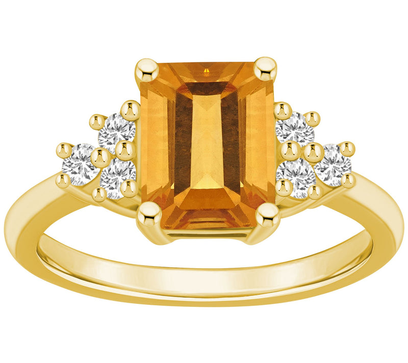 Affinity Gems Gemstone & 0.25 cttw Diamond Ring, 14K Gold — View 7