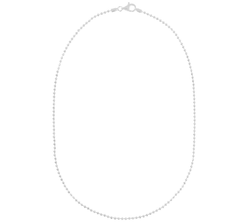 UltraFine Silver 16" Diamond Cut Bead Chain Necklace, 4.9g — View 6