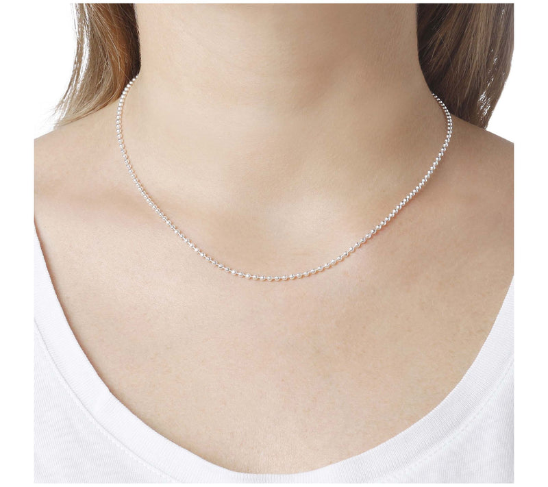 UltraFine Silver 16" Diamond Cut Bead Chain Necklace, 4.9g — View 7