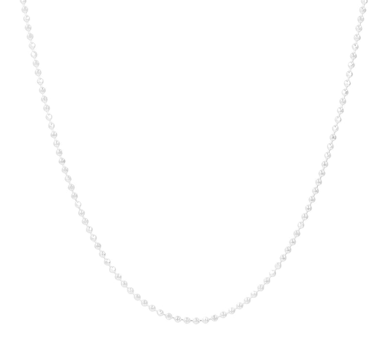 UltraFine Silver 16" Diamond Cut Bead Chain Necklace, 4.9g — View 3