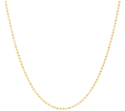 UltraFine Silver 16" Diamond Cut Bead Chain Necklace, 4.9g