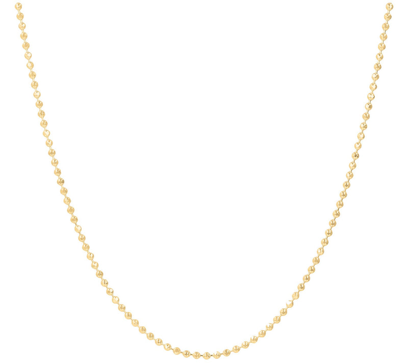 UltraFine Silver 16" Diamond Cut Bead Chain Necklace, 4.9g — Main view