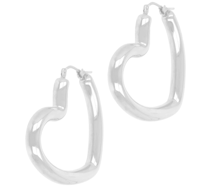 BellaOro Polis hed Heart Hoop Earrings, 14K G old Over Resin — View 5