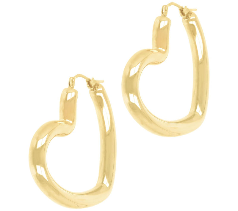BellaOro Polis hed Heart Hoop Earrings, 14K G old Over Resin — View 7