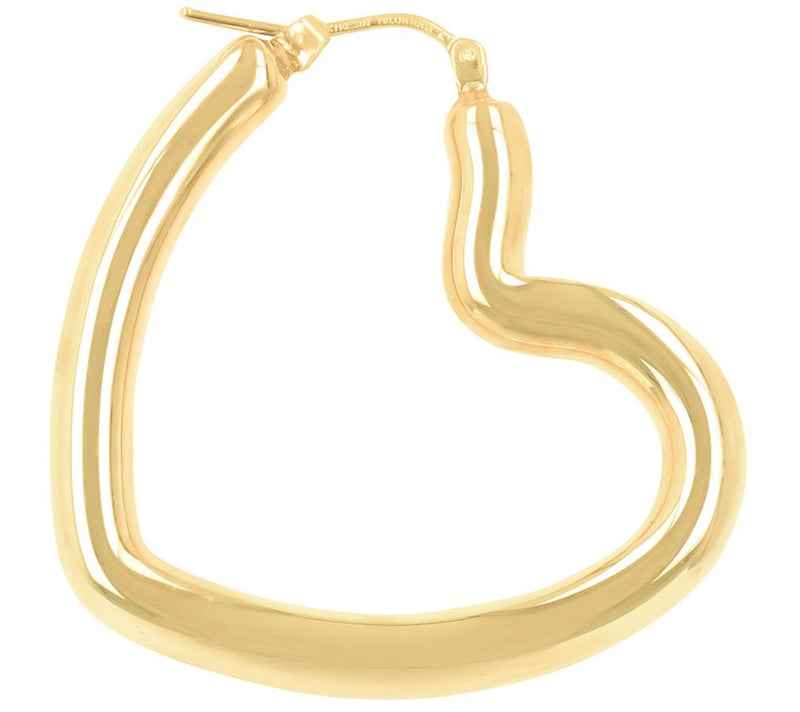 BellaOro Polis hed Heart Hoop Earrings, 14K G old Over Resin — View 8