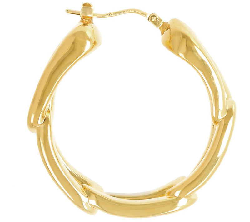 BellaOro Interlocking Link Hoop Earrings, 14 KOver Resin — View 4