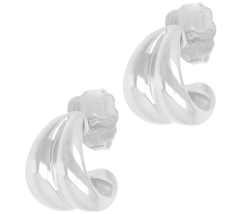 Louis Dell'Olio Sterling Silver Mini Ribbed Hoop Earrings — Main view