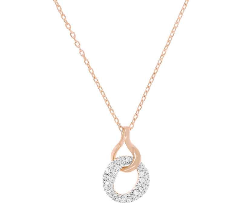 Louis Dell'Olio Sterling Pave Slide Pendant w/Chain — View 3