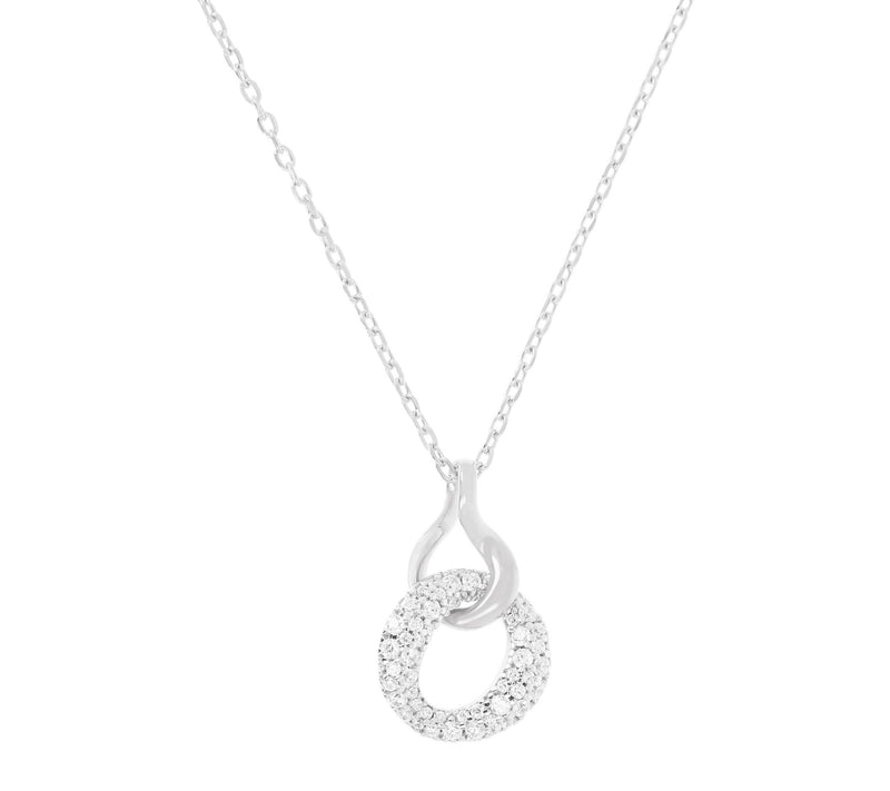 Louis Dell'Olio Sterling Pave Slide Pendant w/Chain — View 5