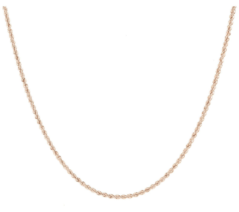 Italian Silver 16" Diamond Cut Rope Chain Neckl ace, 18K Clad — Main view