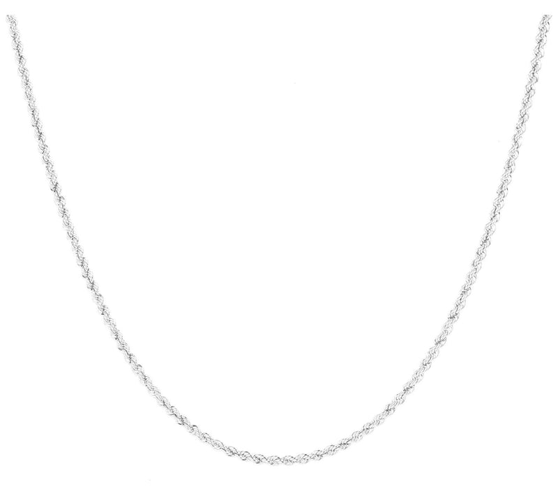 Italian Silver 16" Diamond Cut Rope Chain Neckl ace, 18K Clad — View 5