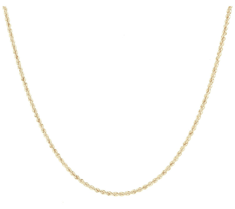 Italian Silver 16" Diamond Cut Rope Chain Neckl ace, 18K Clad — View 7