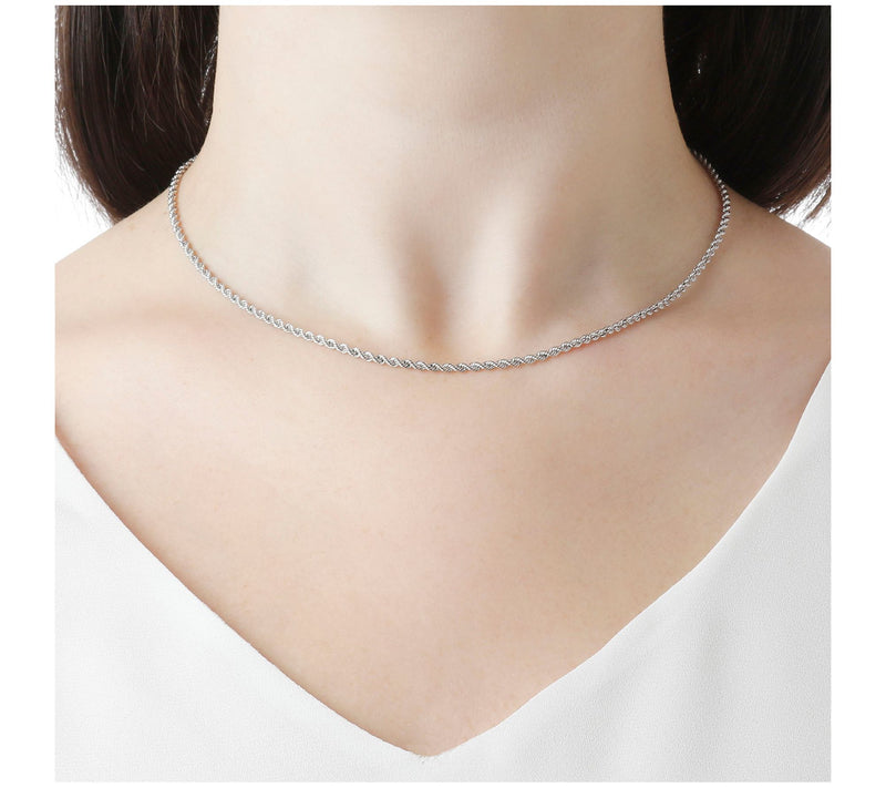 Italian Silver 16" Diamond Cut Rope Chain Neckl ace, 18K Clad — View 9