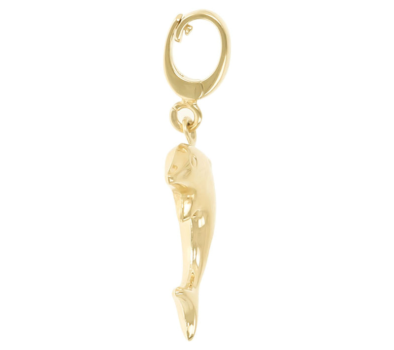 EternaGold Polished Dolphin Charm Enhancer, 14KGold — View 4