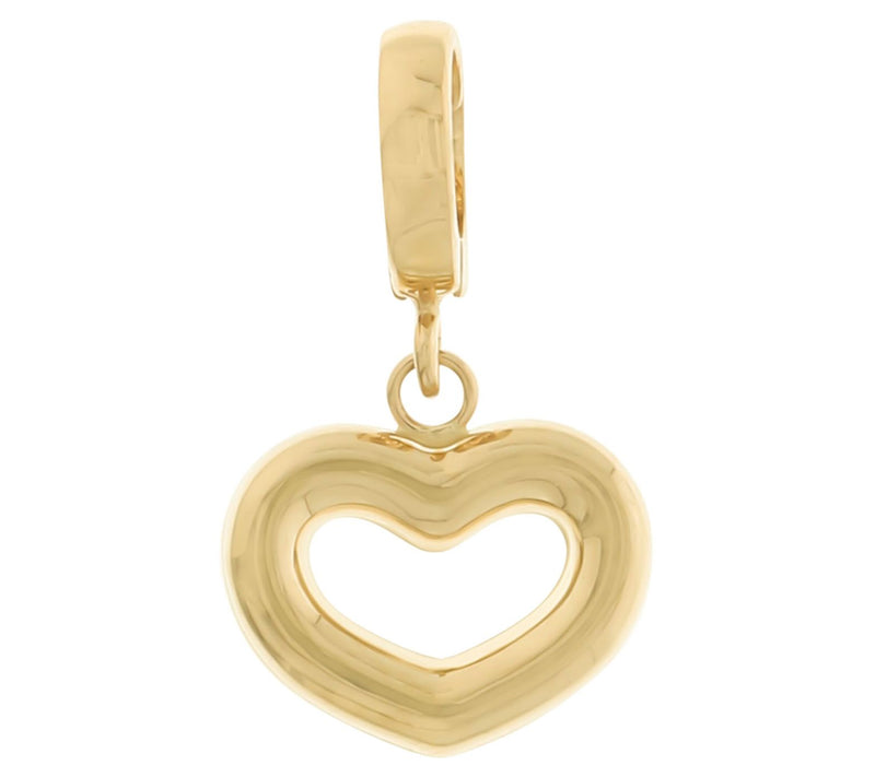 EternaGold Polished Open Heart Charm Enhancer, 14K Gold — View 3