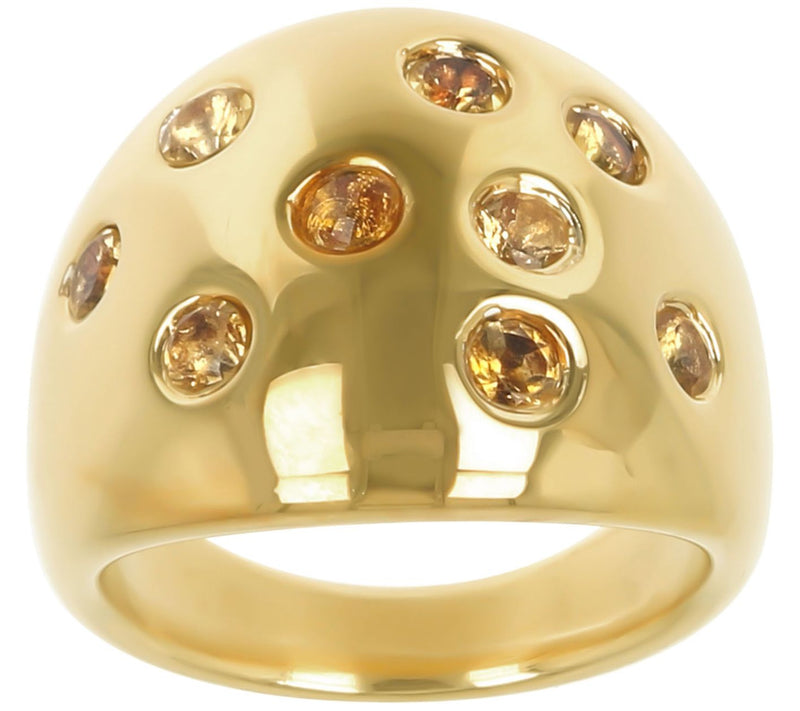BellaOro Dome Gemstone Ring, 14K Gold O ver Resin — View 5