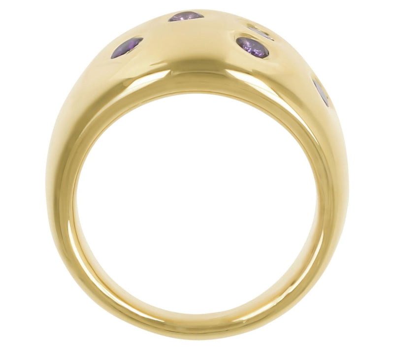 BellaOro Dome Gemstone Ring, 14K Gold O ver Resin — View 7