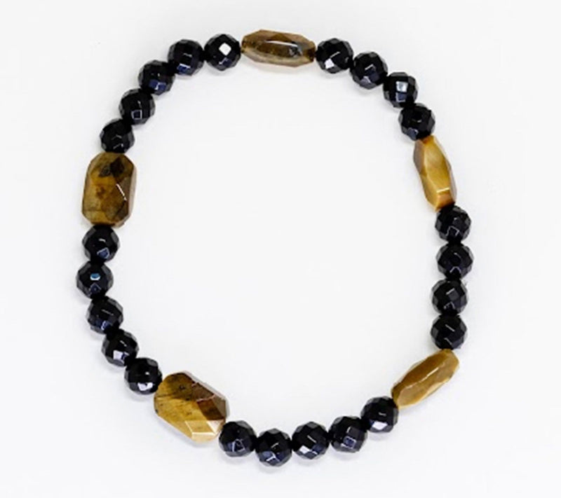 Alkeme STACK-EM Onyx & Tiger's Eye  Stretch Bracelet — View 3