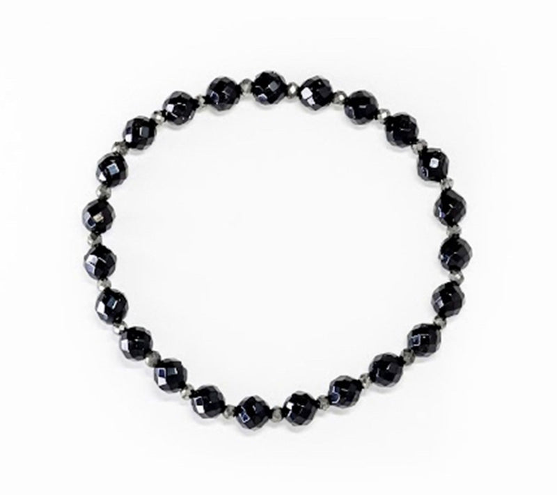 Alkeme STACK-EM Onyx & Pyrite Stretch Bracelet — View 3