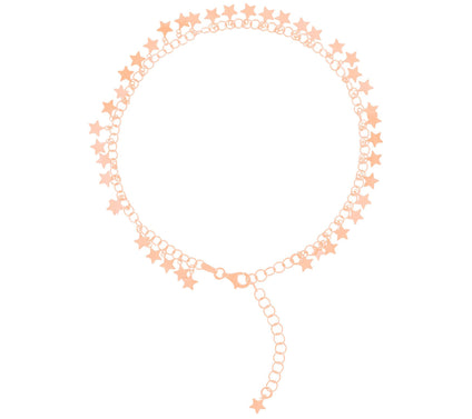 Veronese 18K Gold Plated Star Ankle Bracelet, 3.5g