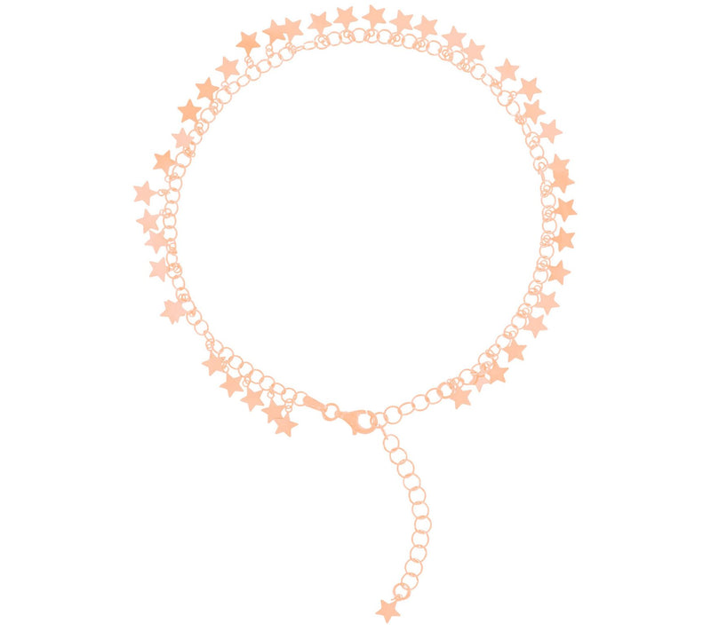 Veronese 18K Gold Plated Star Ankle Bracelet, 3.5g — View 3