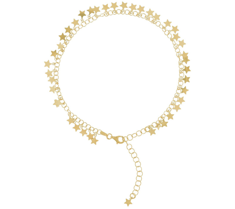 Veronese 18K Gold Plated Star Ankle Bracelet, 3.5g — View 7