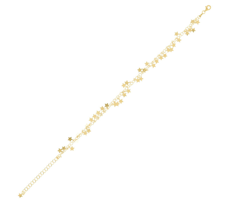 Veronese 18K Gold Plated Star Ankle Bracelet, 3.5g — View 8