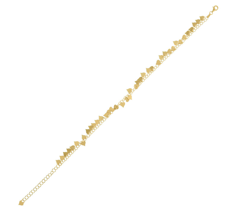 Veronese 18K Gold Plated Heart Ankle Bracelet, 3.7g — View 8