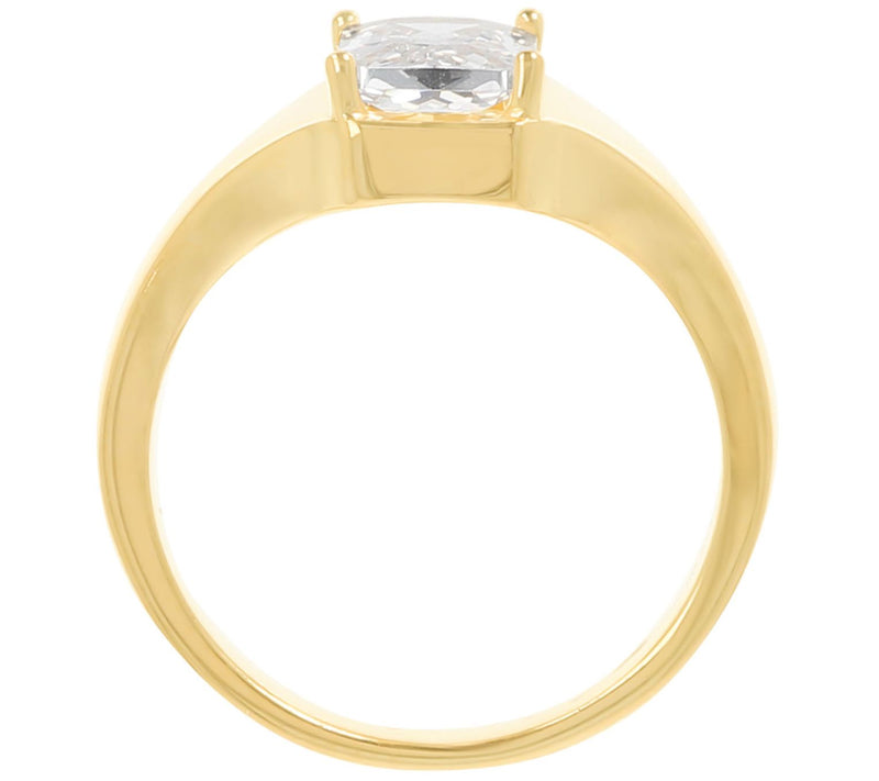 Diamonique 1.40 cttw Emerald Cut Solitaire Ring, Sterling — View 7