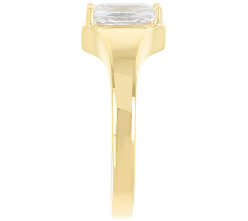 Diamonique 1.40 cttw Emerald Cut Solitaire Ring, Sterling — View 6