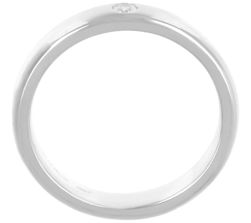 Diamonique Polished Band Ring, Sterling Silver — View 7