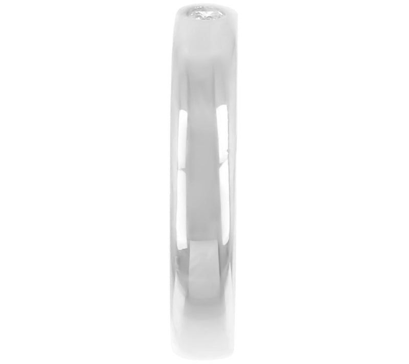 Diamonique Polished Band Ring, Sterling Silver — View 6