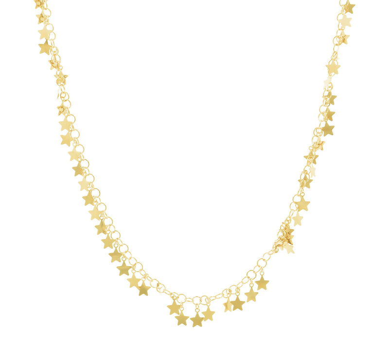 Veronese 18K Gold Plated Star Adjustable Necklace, 5.4g — View 7