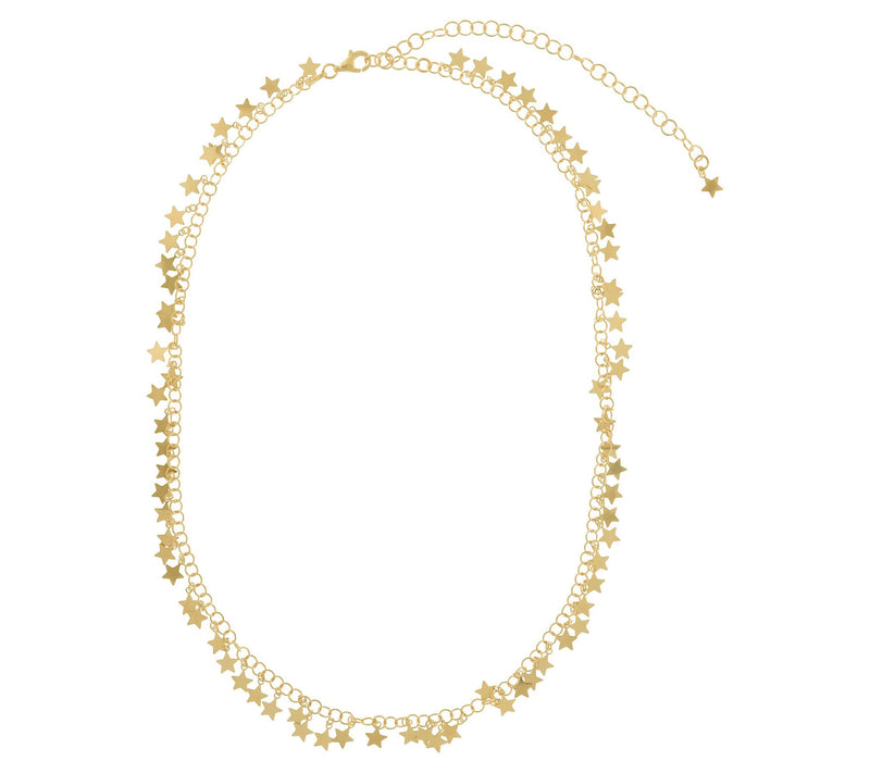 Veronese 18K Gold Plated Star Adjustable Necklace, 5.4g — View 8
