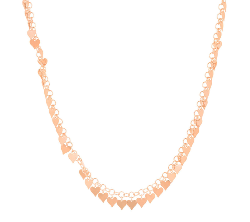 Veronese 18K Gold Plated Heart Adjustable Necklace, 5.4g — Main view