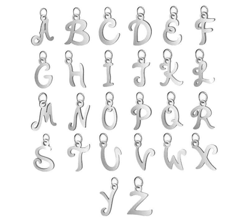 Steel by Design Set of 3 Beaded Initial Charm Bangles — View 4