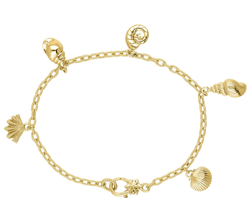 Ariva Silver Silver & 18K Gold Clad Seashell C harm Bracelet — View 3