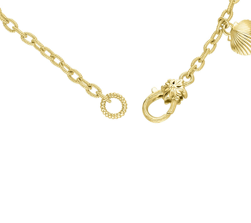Ariva Silver Silver & 18K Gold Clad Seashell C harm Bracelet — View 2