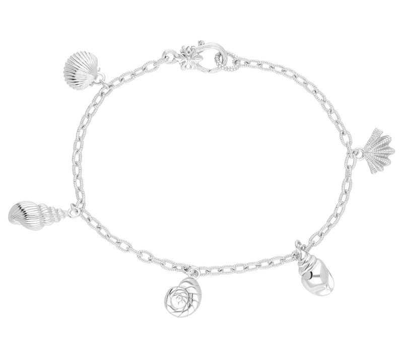 Ariva Sterling Silver Seashell Charm Bracelet — Main view