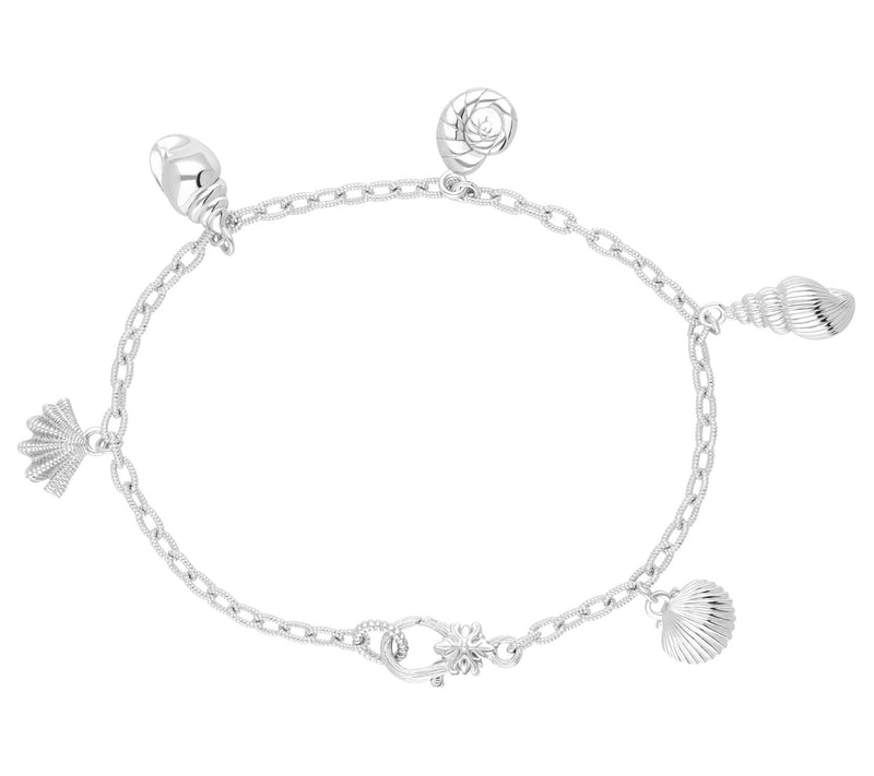 Ariva Sterling Silver Seashell Charm Bracelet — View 3