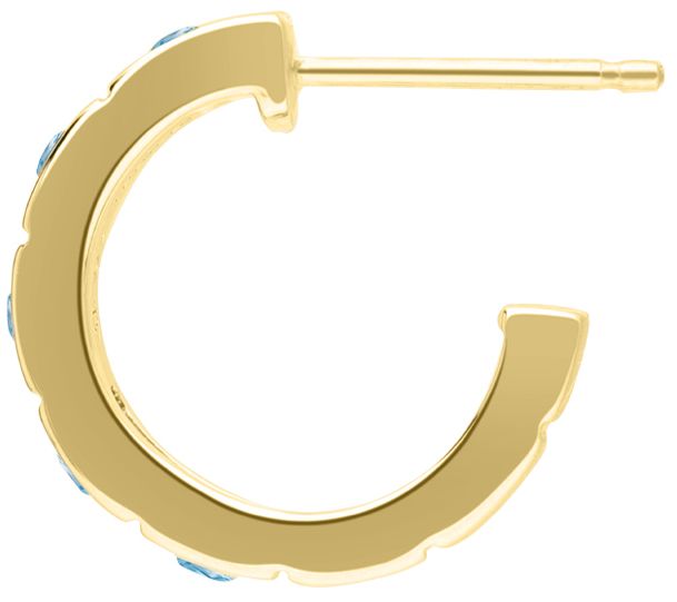 Elyse Ryan 14K Gold Clad Blue Topaz Hoop Earrings — View 4