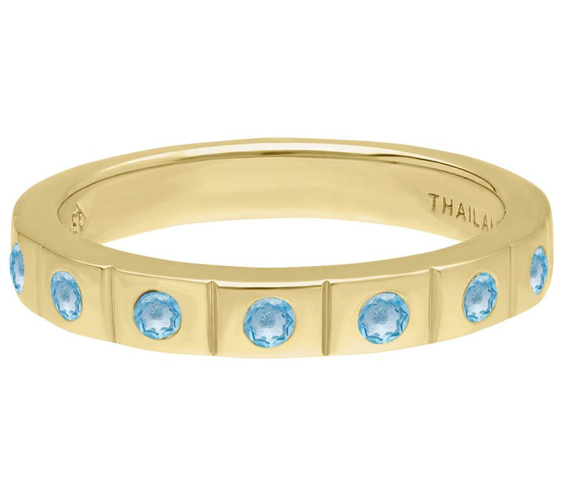 Elyse Ryan 14K Gold-Clad Swiss Blue Topaz Polished Band Ring — Main view