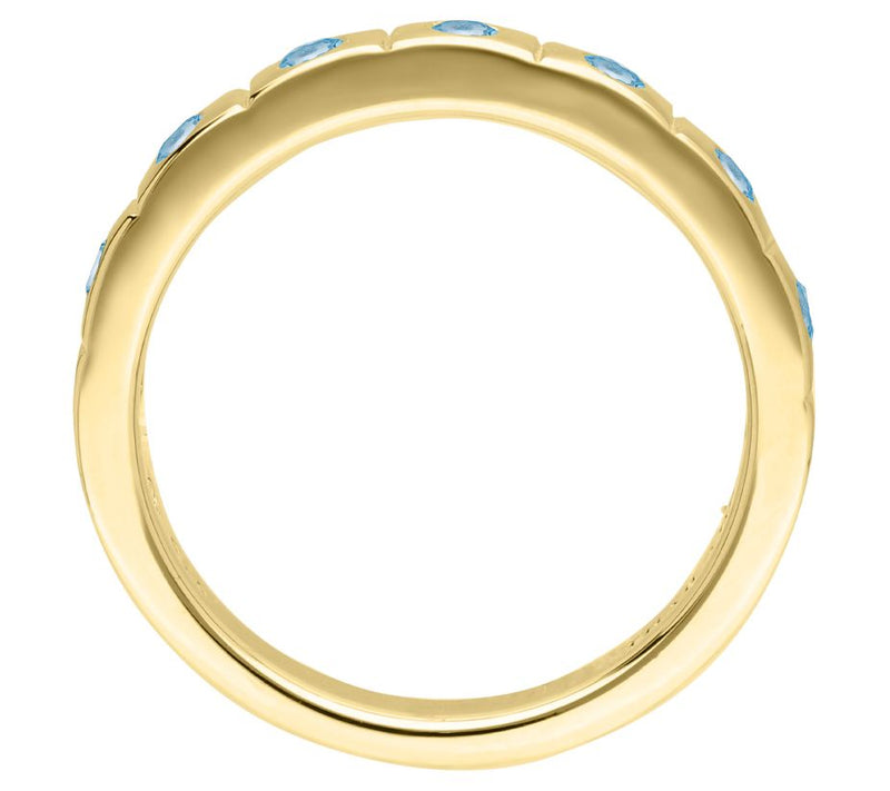 Elyse Ryan 14K Gold-Clad Swiss Blue Topaz Polished Band Ring — View 2