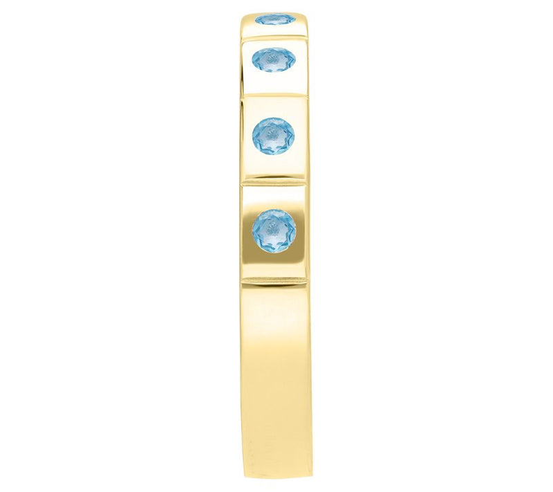 Elyse Ryan 14K Gold-Clad Swiss Blue Topaz Polished Band Ring — View 3