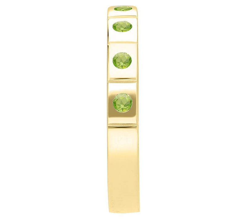 Elyse Ryan 14K Gold-Clad Peridot Polished Band Ring — View 3
